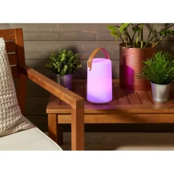 Ladattava LED-ulkopöytävalaisin Trio Aruba Ø130x205mm IP44 valkoinen