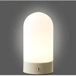 Ladattava pöytävalaisin House Nordic Ashford, ø9cm, IP20, 3.7V, 1200mAh, beige/valkoinen