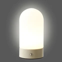 Ladattava pöytävalaisin House Nordic Ashford, ø9cm, IP20, 3.7V, 1200mAh, beige/valkoinen