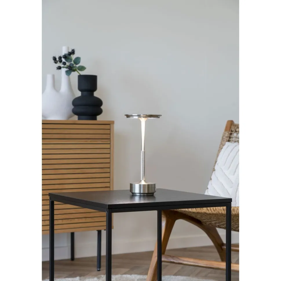 Ladattava pöytävalaisin House Nordic Lyneham, ø13cm, sisäkäyttöön, hopea