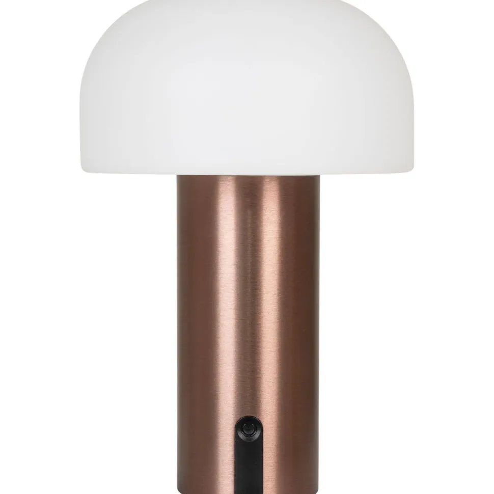 Ladattava pöytävalaisin House Nordic Soham, ø15cm, sisä- ja ulkokäyttöön, kupari/valkoinen