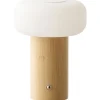 Ladattava pöytävalaisin House Nordic Stafford, IP20, 3.7V, 1200mAh, bambu/valkoinen