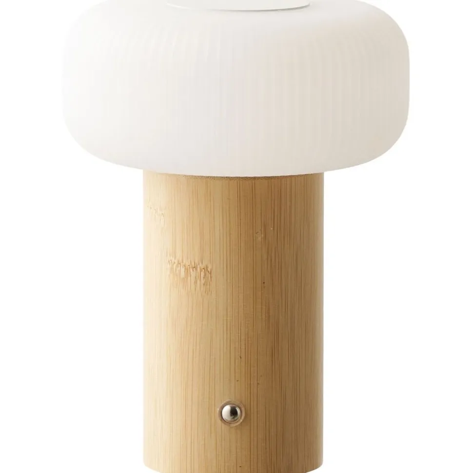Ladattava pöytävalaisin House Nordic Stafford, IP20, 3.7V, 1200mAh, bambu/valkoinen