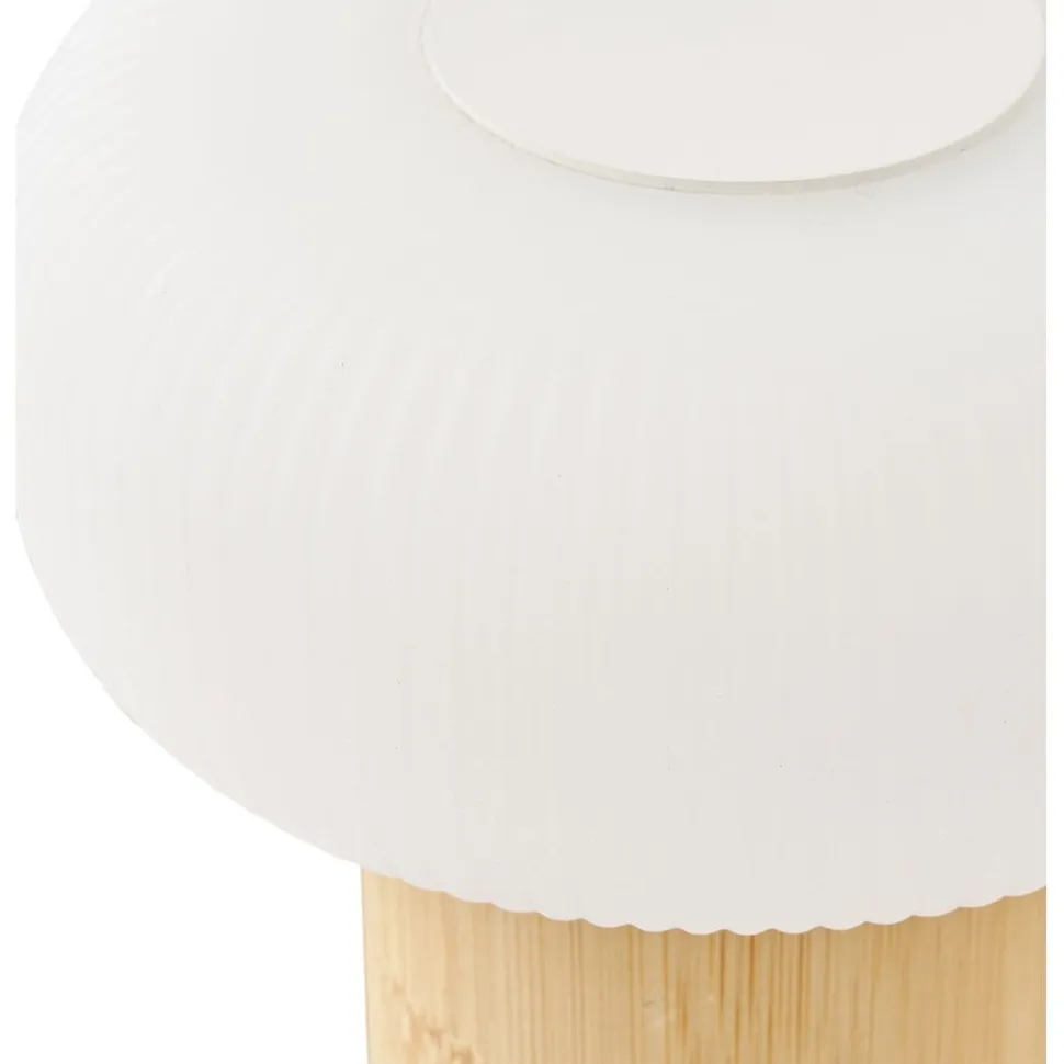 Ladattava pöytävalaisin House Nordic Stafford, IP20, 3.7V, 1200mAh, bambu/valkoinen