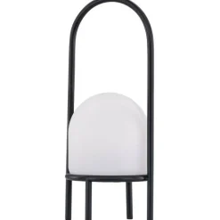Ladattava pöytävalaisin Venture Home Colie, sisä- ja ulkokäyttöön, ø19x43cm, musta/valkoinen