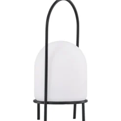 Ladattava pöytävalaisin Venture Home Colie, sisä- ja ulkokäyttöön, ø19x43cm, musta/valkoinen
