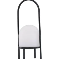 Ladattava pöytävalaisin Venture Home Colie, sisä- ja ulkokäyttöön, ø19x43cm, musta/valkoinen