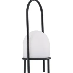 Ladattava pöytävalaisin Venture Home Colie, sisä- ja ulkokäyttöön, ø19x43cm, musta/valkoinen