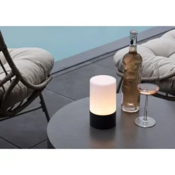 Ladattava pöytävalaisin Venture Home Tubu, sisä- ja ulkokäyttöön, ø10x18cm, musta