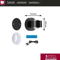 Ladattava seinävalaisin Paulmann Zorik LED IP44 100mm 2700K 2x1.1W, himmennettävä
