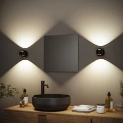 Ladattava seinävalaisin Paulmann Zorik LED IP44 100mm 2700K 2x1.1W, himmennettävä