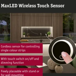 Langaton kosketusohjain- ja liiketunnistinsetti Paulmann MaxLED Wireless Touch himmennettävä valkoinen/musta