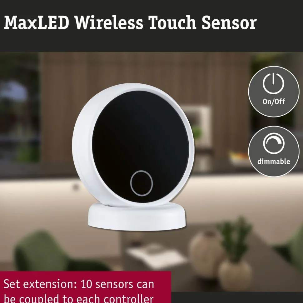 Langaton kosketusohjain- ja liiketunnistinsetti Paulmann MaxLED Wireless Touch himmennettävä valkoinen/musta