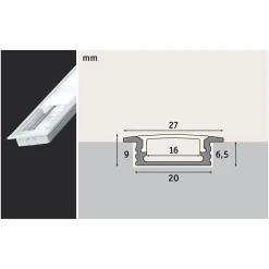 Lattiaprofiili LED-nauhalle Paulmann, 2m, alumiini