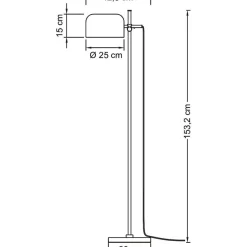 Lattiavalaisin Airam Urban Floor, Ø250x1532mm, musta