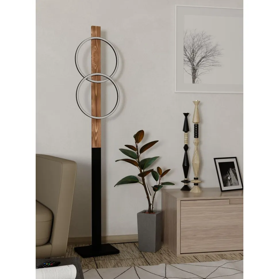 Lattiavalaisin Eglo Boyal, 150cm, 2xLED 12W, IP20, musta/puu