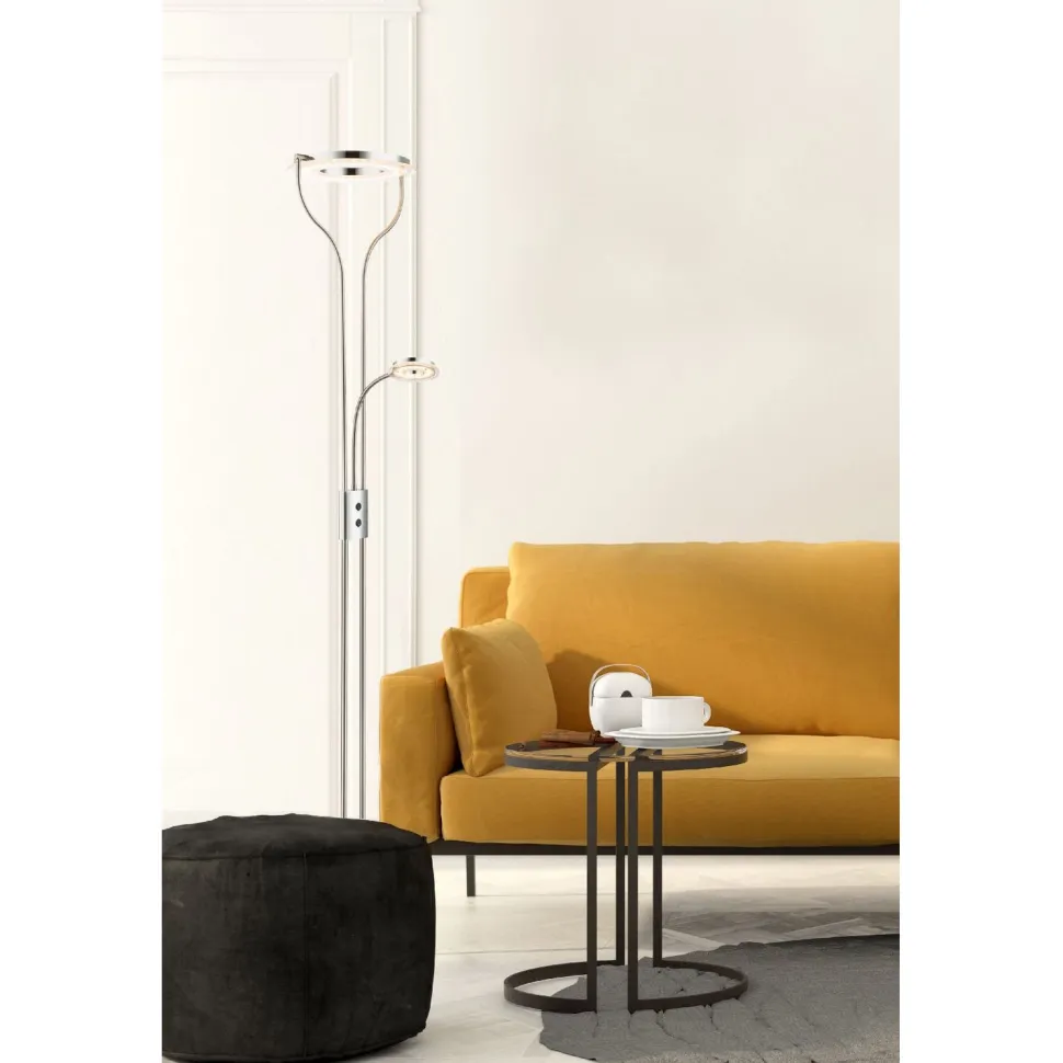Lattiavalaisin lukuvalolla Globo Ebro, 20W, 3000K, musta