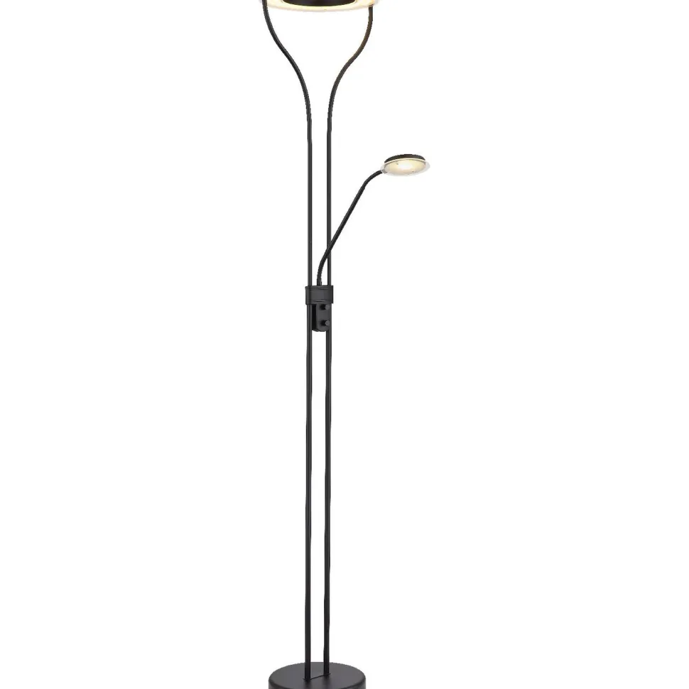 Lattiavalaisin lukuvalolla Globo Ebro, 20W, 3000K, musta