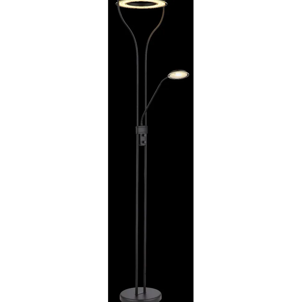 Lattiavalaisin lukuvalolla Globo Ebro, 20W, 3000K, musta