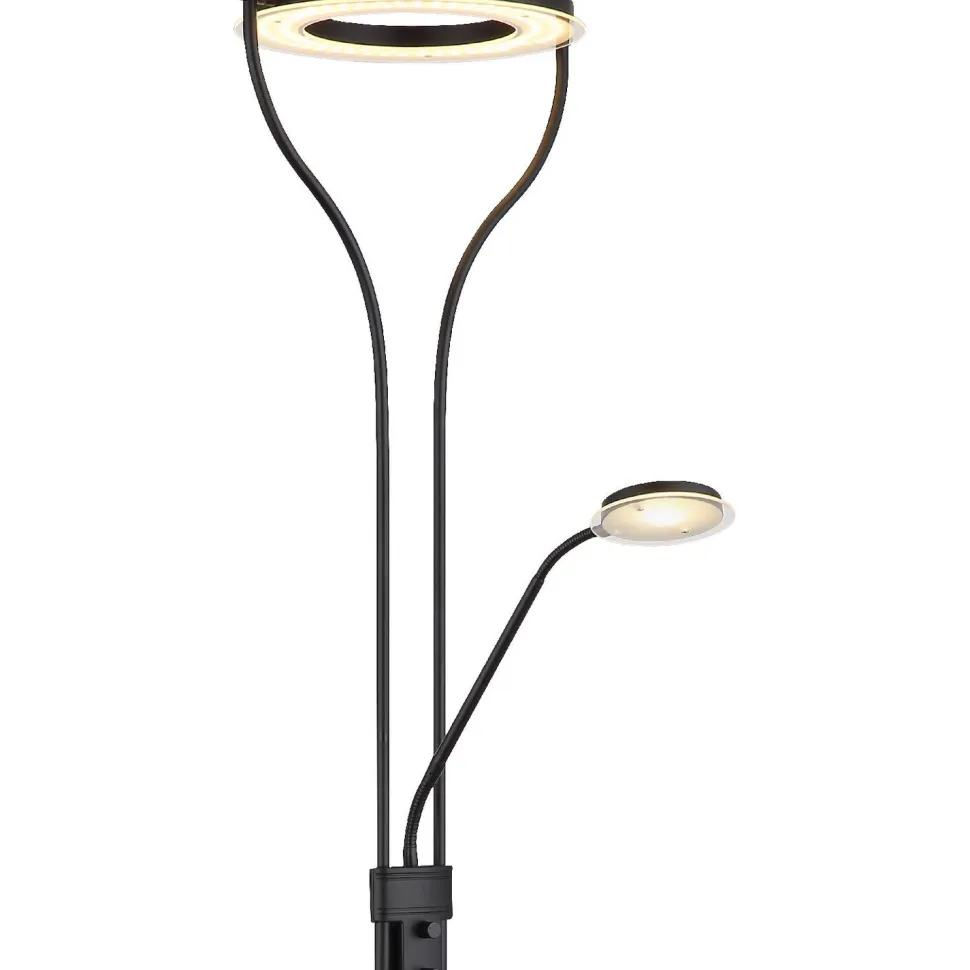 Lattiavalaisin lukuvalolla Globo Ebro, 20W, 3000K, musta