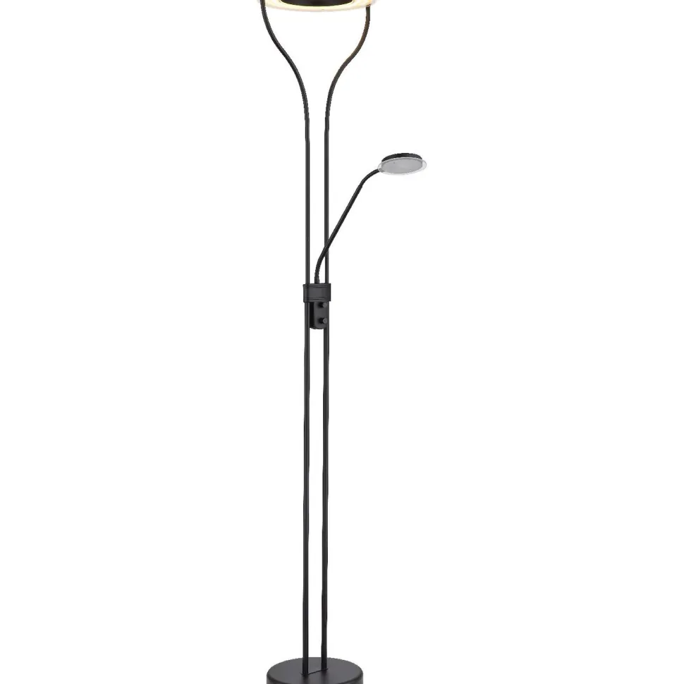 Lattiavalaisin lukuvalolla Globo Ebro, 20W, 3000K, musta