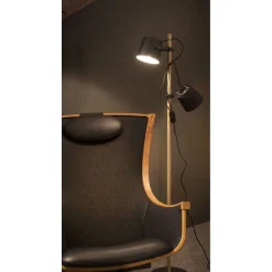 Lattiavalaisin Aneta Lighting Espresso 2-osainen suunnattava mattamusta/puu