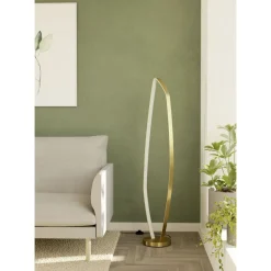 Lattiavalaisin Eglo Vallerosa, 128.5cm, LED, 25.2W, IP20, messinki/valkoinen