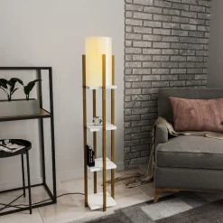 Lattiavalaisin hyllyköllä Linento Lighting 8120, 130cm, kulta/valkoinen