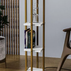 Lattiavalaisin hyllyköllä Linento Lighting 8120, 130cm, kulta/valkoinen