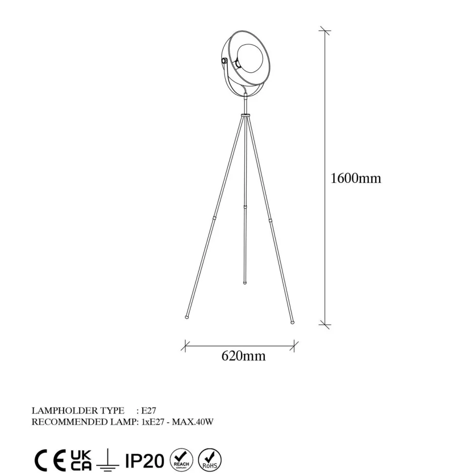 Lattiavalaisin Linento Lighting Bergerella 160 cm musta/kulta