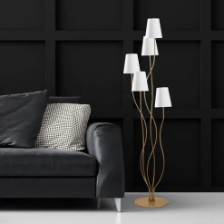 Lattiavalaisin Linento Lighting Bonibon 160 cm 5-osainen kulta/beige