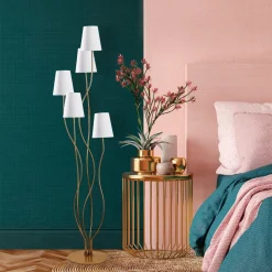 Lattiavalaisin Linento Lighting Bonibon 160 cm 5-osainen kulta/beige