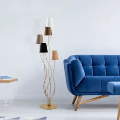 Lattiavalaisin Linento Lighting Bonibon 160 cm 5-osainen kulta/beige