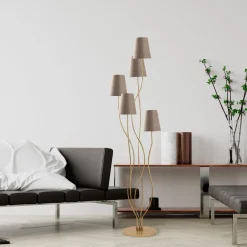 Lattiavalaisin Linento Lighting Bonibon 160 cm 5-osainen kulta/beige