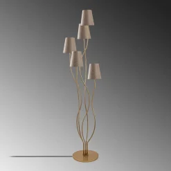 Lattiavalaisin Linento Lighting Bonibon 160 cm 5-osainen kulta/beige