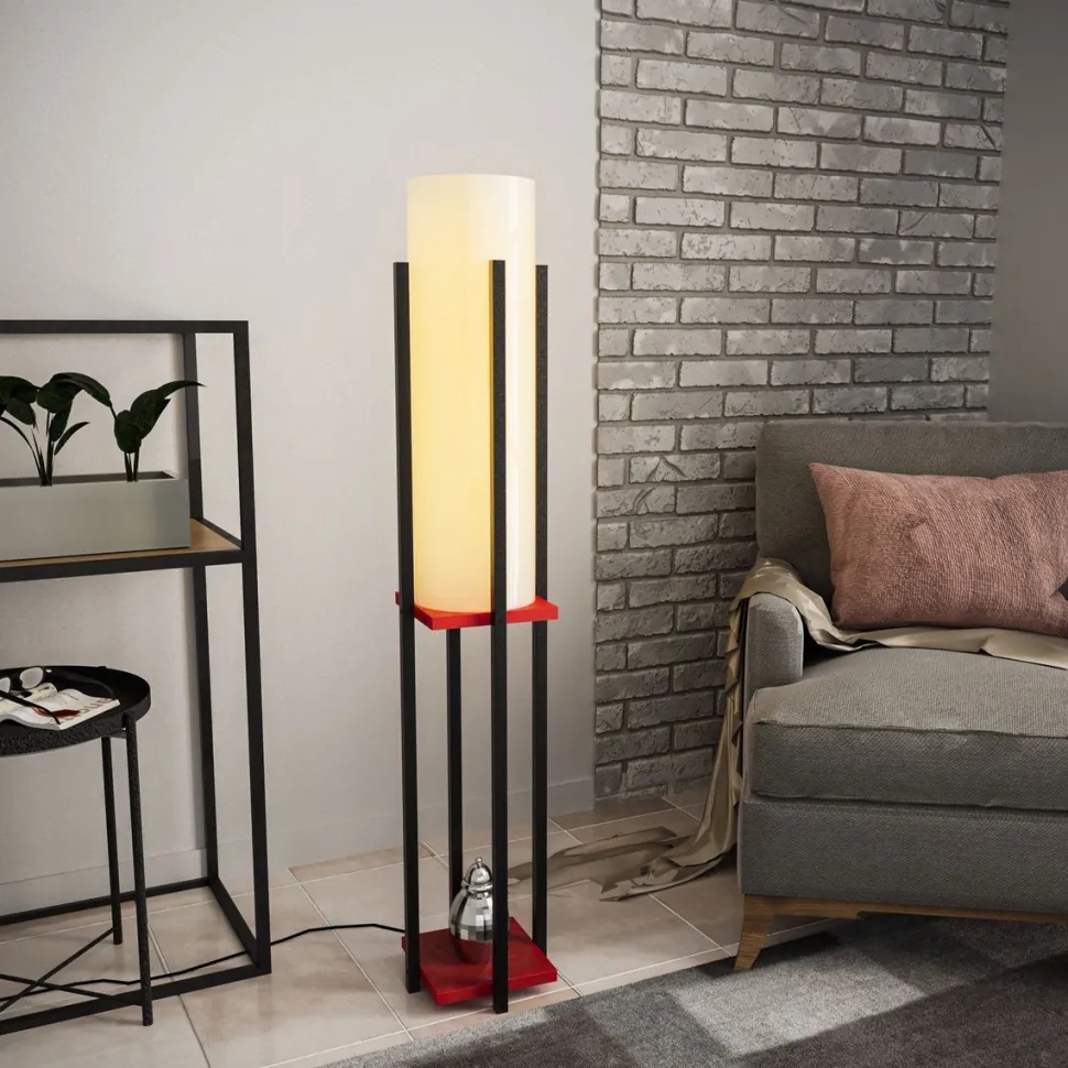 Lattiavalaisin Linento Lighting 8131, 130cm, musta/punainen