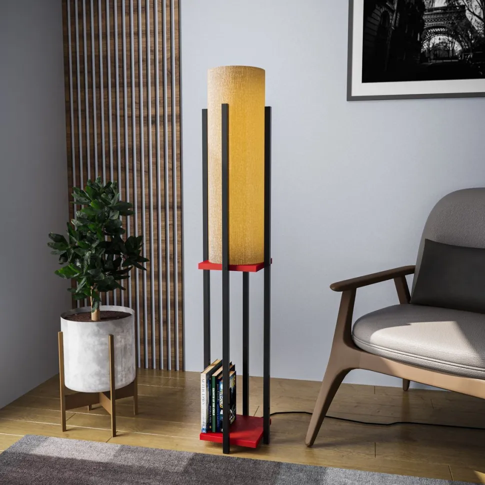 Lattiavalaisin Linento Lighting 8131, 130cm, musta/punainen