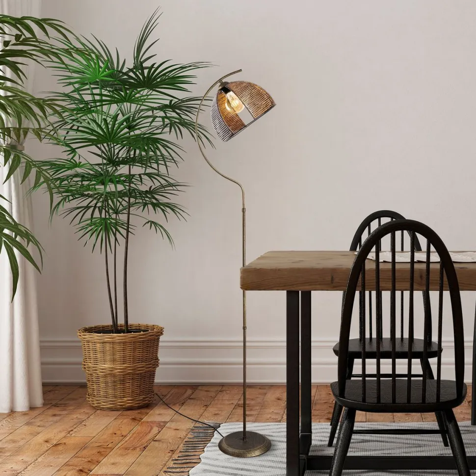Lattiavalaisin Linento Lighting Demilune Floor, 165cm, antiikki
