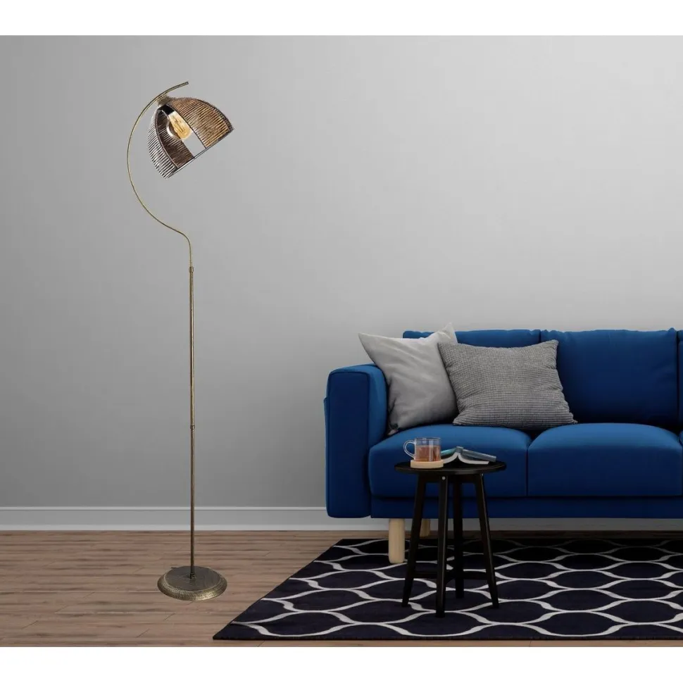 Lattiavalaisin Linento Lighting Demilune Floor, 165cm, antiikki