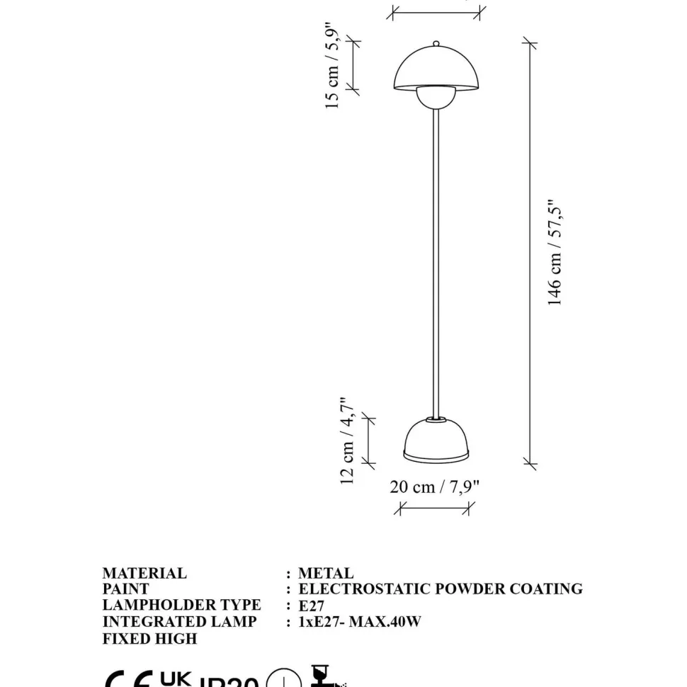 Lattiavalaisin Linento Lighting Eylul 146cm viininpunainen