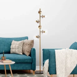 Lattiavalaisin Linento Lighting Fazli 163 cm 6-osainen kulta/kirkas