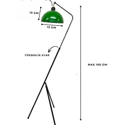 Lattiavalaisin Linento Lighting Kiko 242445 150cm vihreä/musta