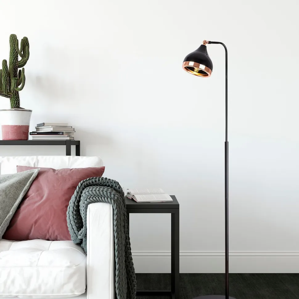 Lattiavalaisin Linento Lighting Mint 150 cm musta/kupari