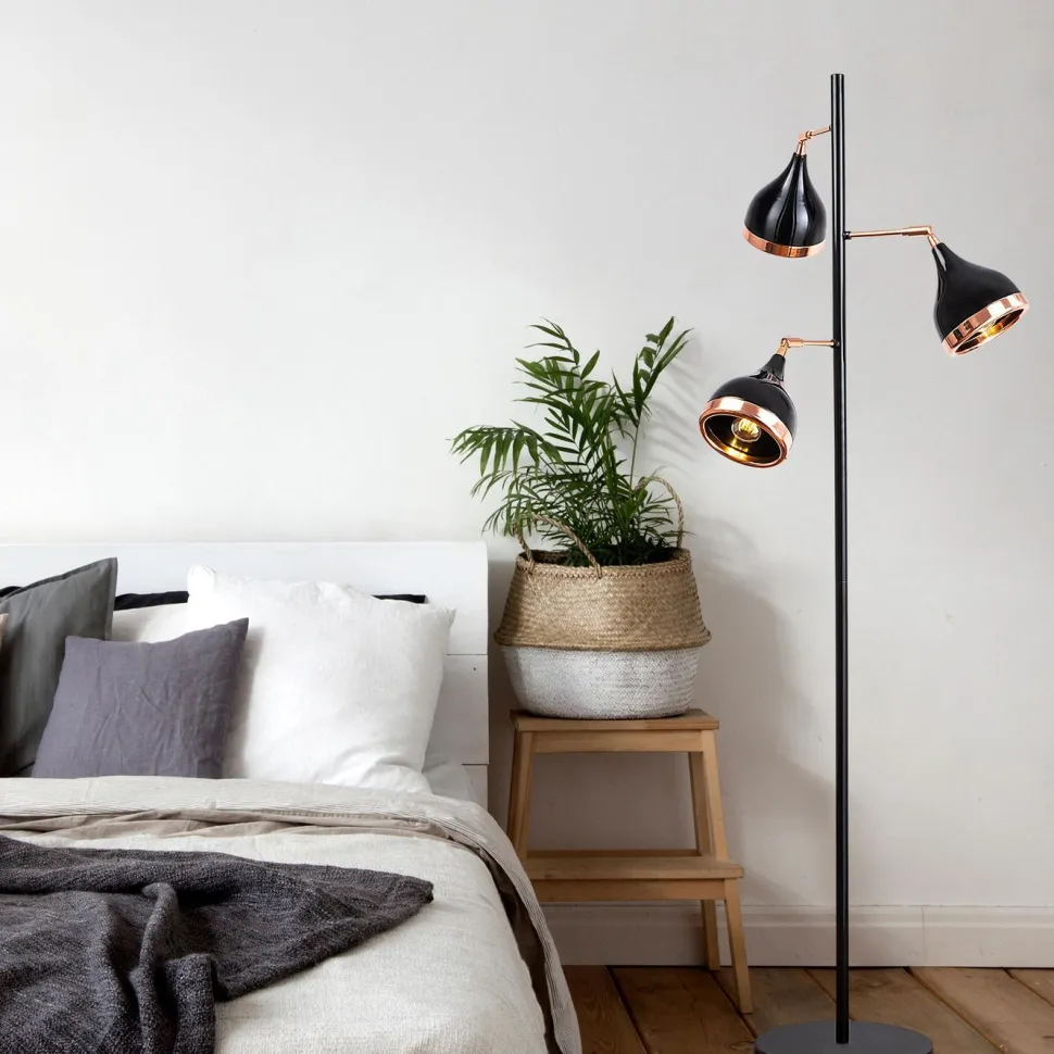 Lattiavalaisin Linento Lighting Mint 163 cm 3-osainen musta/kupari