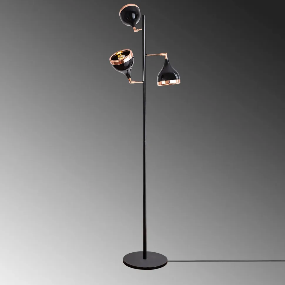 Lattiavalaisin Linento Lighting Mint 163 cm 3-osainen musta/kupari