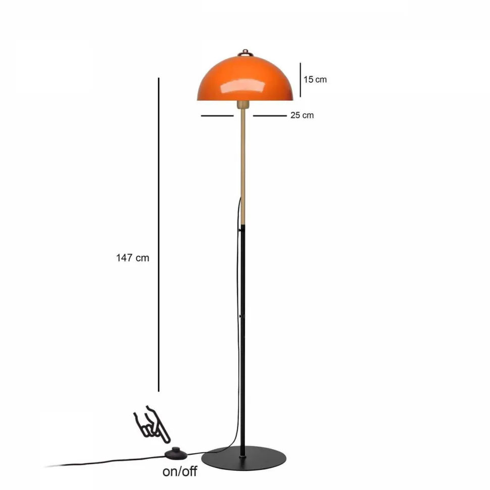 Lattiavalaisin Linento Lighting Orbit, Ø25cm, korkeus 147cm, oranssi