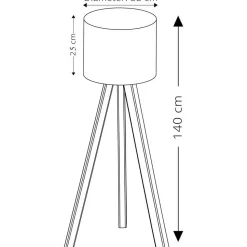 Lattiavalaisin Linento Lighting Ramona 140 cm ruskea/harmaa