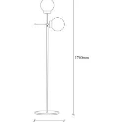 Lattiavalaisin Linento Lighting Tachi 174 cm 2-osainen kulta