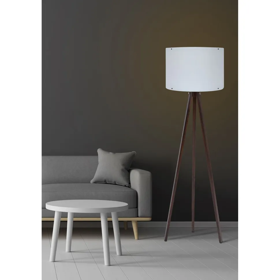 Lattiavalaisin Linento Lighting 128, valkoinen/pähkinäpuu