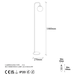 Lattiavalaisin Linento Lighting Viran 146 cm messinki